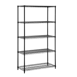 Honey-Can-Do 5-Shelf Metal Unit, 36"W, Black (SHF-09627)