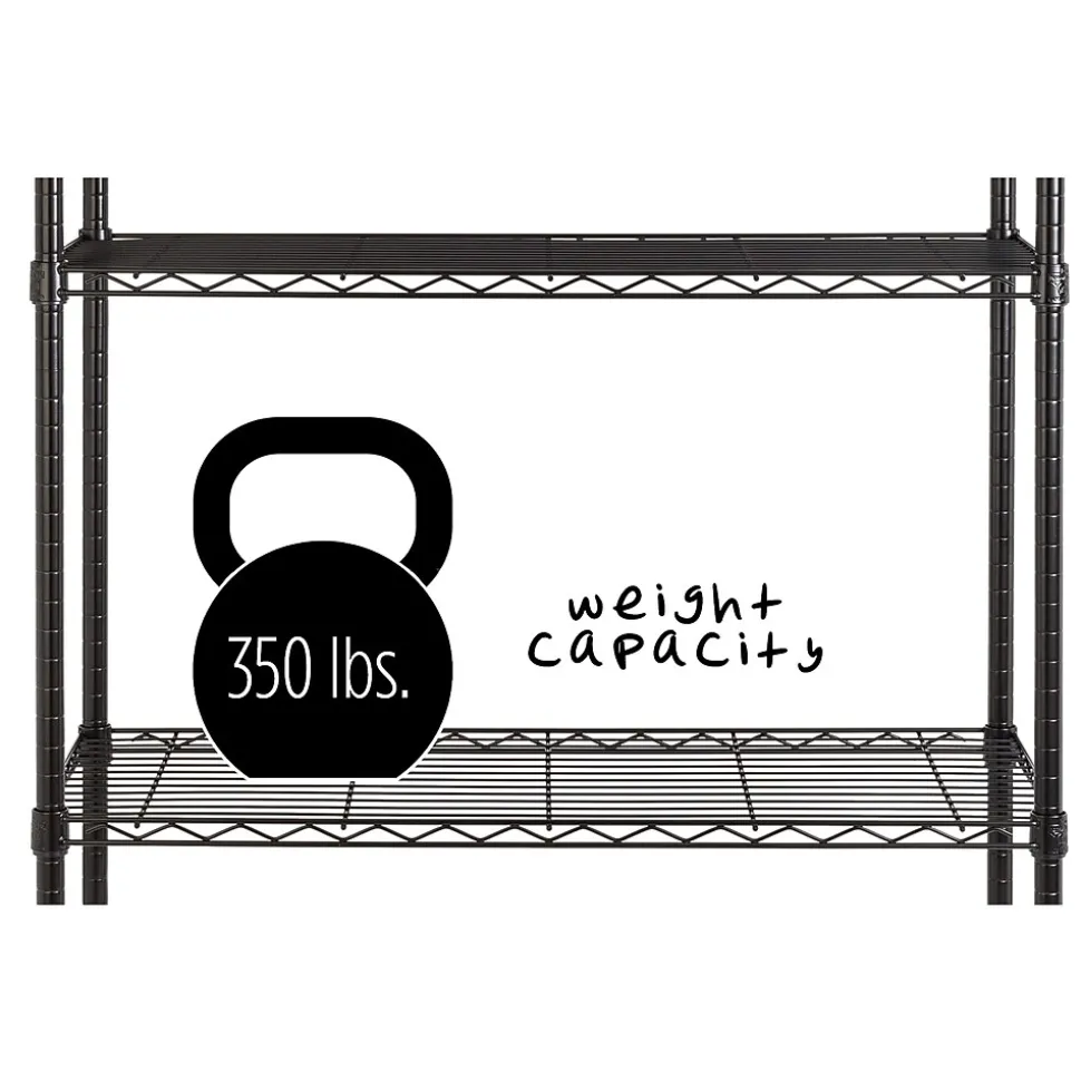 Honey-Can-Do 5-Shelf Metal Unit, 36"W, Black (SHF-09627)