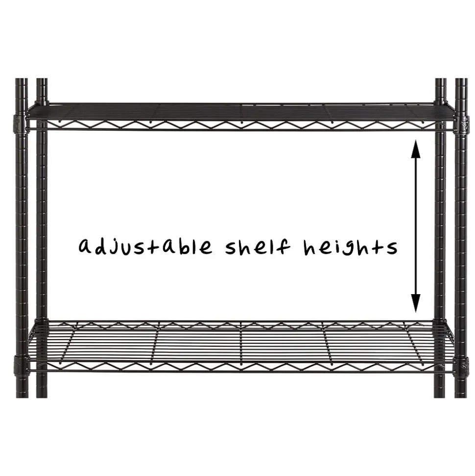 Honey-Can-Do 5-Shelf Metal Unit, 36"W, Black (SHF-09627)