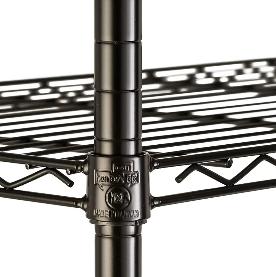 Honey-Can-Do 5-Shelf Metal Unit, 36"W, Black (SHF-09627)