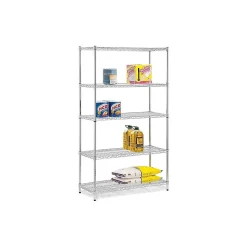 Honey-Can-Do 5-Shelf Metal Unit, 42"W, Chrome (SHF-01441)