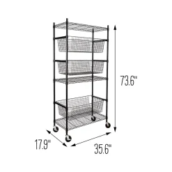 Honey-Can-Do 3-Shelf Steel Shelving Unit, 73.6