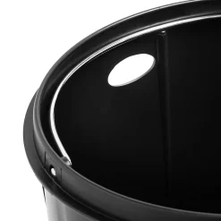 Honey-Can-Do Steel Indoor Round Soft-Close Trash Can with Hinged Lid, 7.92 Gallon, Silver (TRS-08994)