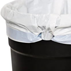 Honey-Can-Do Steel Indoor Round Step Can Trash Can with Hinged Lid, 7.92 Gallon, Silver (TRS-09074)