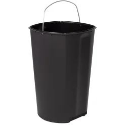 Honey-Can-Do Steel Indoor Square Soft-Close Step Trash Can with Hinged Lid, 13.2 Gallon, Silver (TRS-09335)