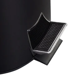 Honey-Can-Do Steel Round Step Trash Can with Lid, Black, 3.17 Gallon (TRS-05170)