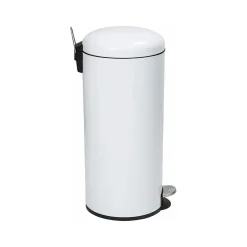 Honey-Can-Do Steel Step Trash Can, 7.9-Gallon, White (TRS-09329)