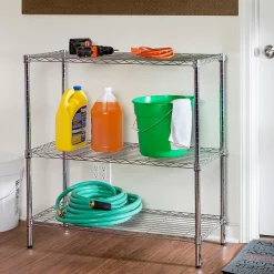 Honey-Can-Do Three Tier Storage Shelf, Chrome (SHF-09367)