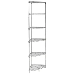 Honey-Can-Do 6-Tier Compact Triangle Corner Shelving Unit, Chrome (SHF-10025)