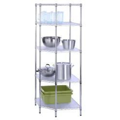 Honey-Can-Do 5-Tier Corner Shelf, Chrome (SHF-04886)
