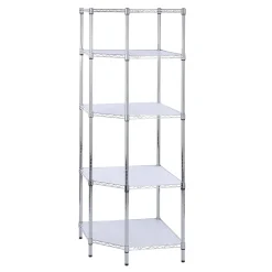Honey-Can-Do 5-Tier Corner Shelf, Chrome (SHF-04886)