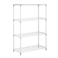 Honey-Can-Do 4-Tier Heavy-Duty Adjustable Shelving Unit with 250-lb Weight Capacity, 14"W, White (SHF-09440)