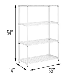 Honey-Can-Do 4-Tier Heavy-Duty Adjustable Shelving Unit with 250-lb Weight Capacity, 14
