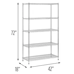 Honey-Can-Do 5-Tier Heavy-Duty Adjustable Shelving Unit with 800-lb Shelf Capacity, 18