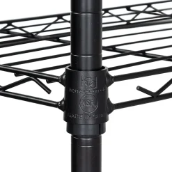 Honey-Can-Do 4-Tier Slim Profile Wide Shelving Unit, Black (SHF-10003)