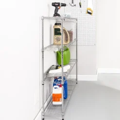 Honey-Can-Do 4-Tier Slim Profile Wide Shelving Unit, 48