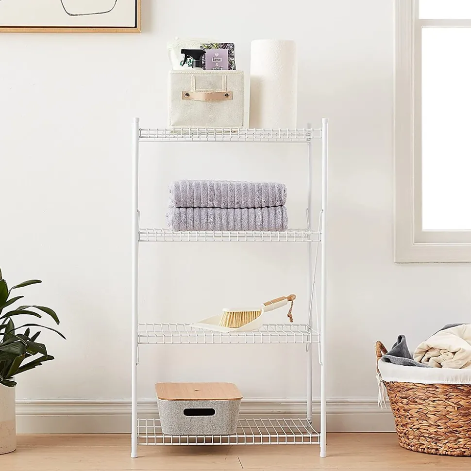 Honey-Can-Do 4-Tier Wire Shelving Unit, White (SHF-09452)