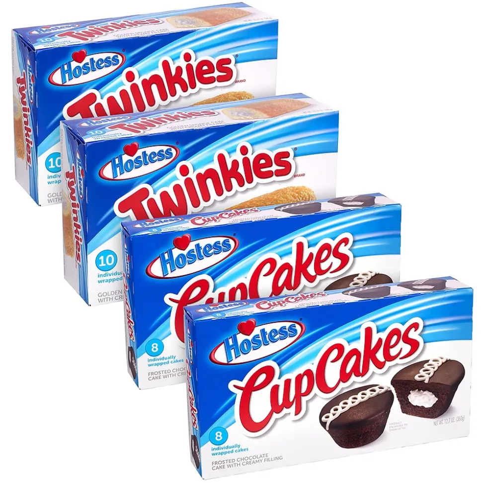 Hostess Twinkie & Cupcake Variety Pack, 4/Pack (600-04134)