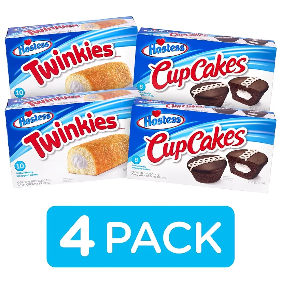 Hostess Twinkie & Cupcake Variety Pack, 4/Pack (600-04134)