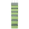 Household Essentials 6 Pocket Plastic/Poly Over the Door Hanging Oranizer, 57" x 15" x 7", Lime (2167-1)