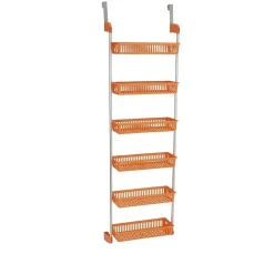 Household Essentials OTD 6-Shelf Hanging Storage Rack, 57" x 19.25" x 6.25", Orange (2152-1)