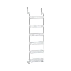 Household Essentials 6-Shelf Plastic Over-the-Door Storage Rack, 18", White (2154-1)