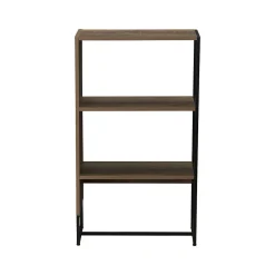 Household Essentials Wrap 41.5" 3-Shelf Bookcase, Brown/Black Laminate/Steel (8260-1)