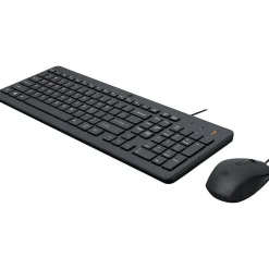 HP 150 240J7AA Ergonomic Keyboard and Optical Mouse Combo, Black