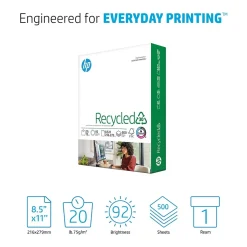 HP 30% Recycled 8.5" x 11" Multipurpose Paper, 20 lbs., 92 Brightness, 500 Sheets/Ream (HPE1120)