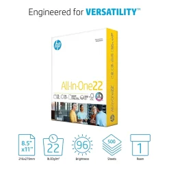HP All-In-One22 8.5" x 11" Multipurpose Paper, 22 lbs., 96 Brightness, 500 Sheets/Ream (202810)