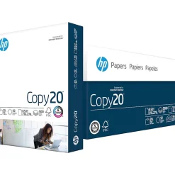 HP Copy20 8.5" x 11" Multipurpose Paper, 20 lbs., 92 Brightness, 500 Sheets/Ream, 10 Reams/Carton (200230)