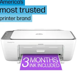 HP DeskJet 2855e Wireless All-in-One Color Inkjet Printer, Scanner, Copier, Best for Home, 3 Months of Ink Included (588S5A)
