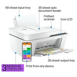 HP DeskJet 4255e Wireless All-in-One Color Inkjet Printer, Scanner, Copier, Best for Home, 3 Months of Ink Included (588S6A)