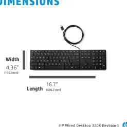 HP Desktop 320K Wired Keyboard (9SR37AA#ABA)