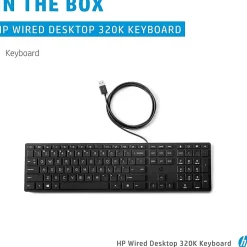HP Desktop 320K Wired Keyboard (9SR37AA#ABA)