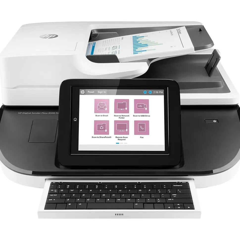 HP Digital Sender Flow 8500fn2 Flatbed Desktop Scanner, Black/White