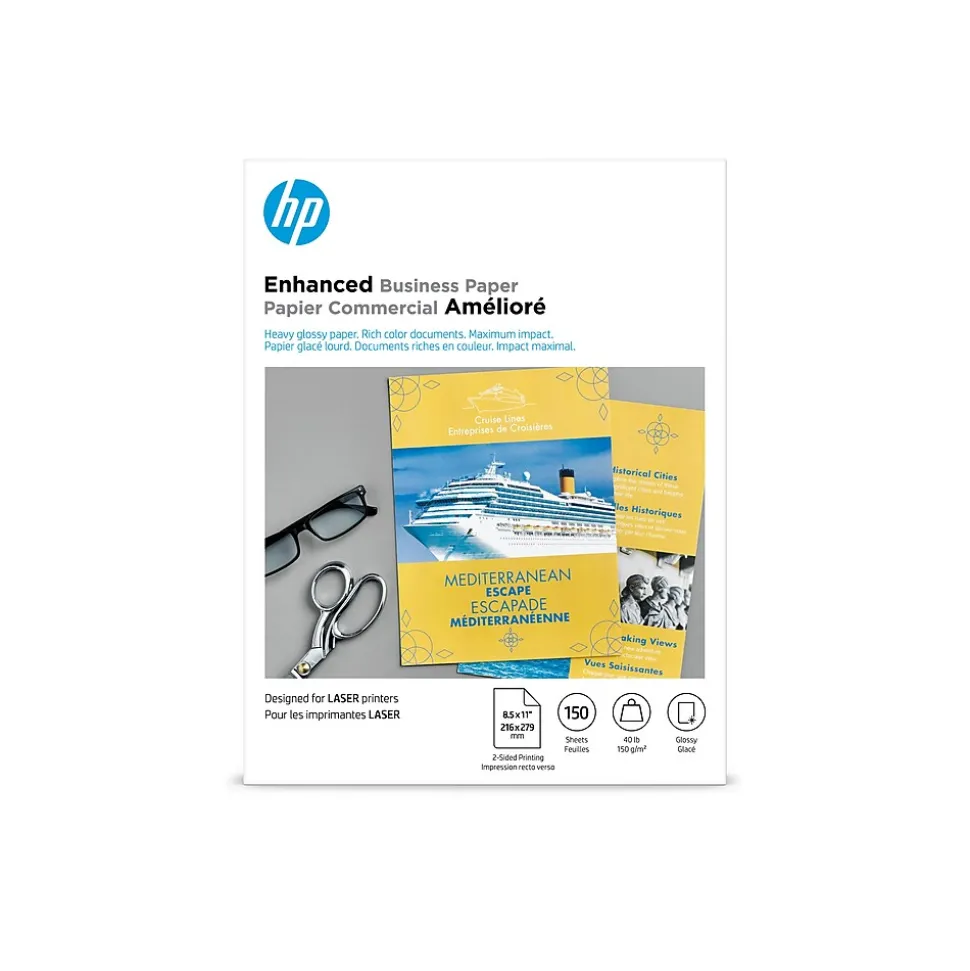 HP Enhanced Glossy Business Paper, 8.5" x 11", 150 Sheet/Pack (Q6611A)