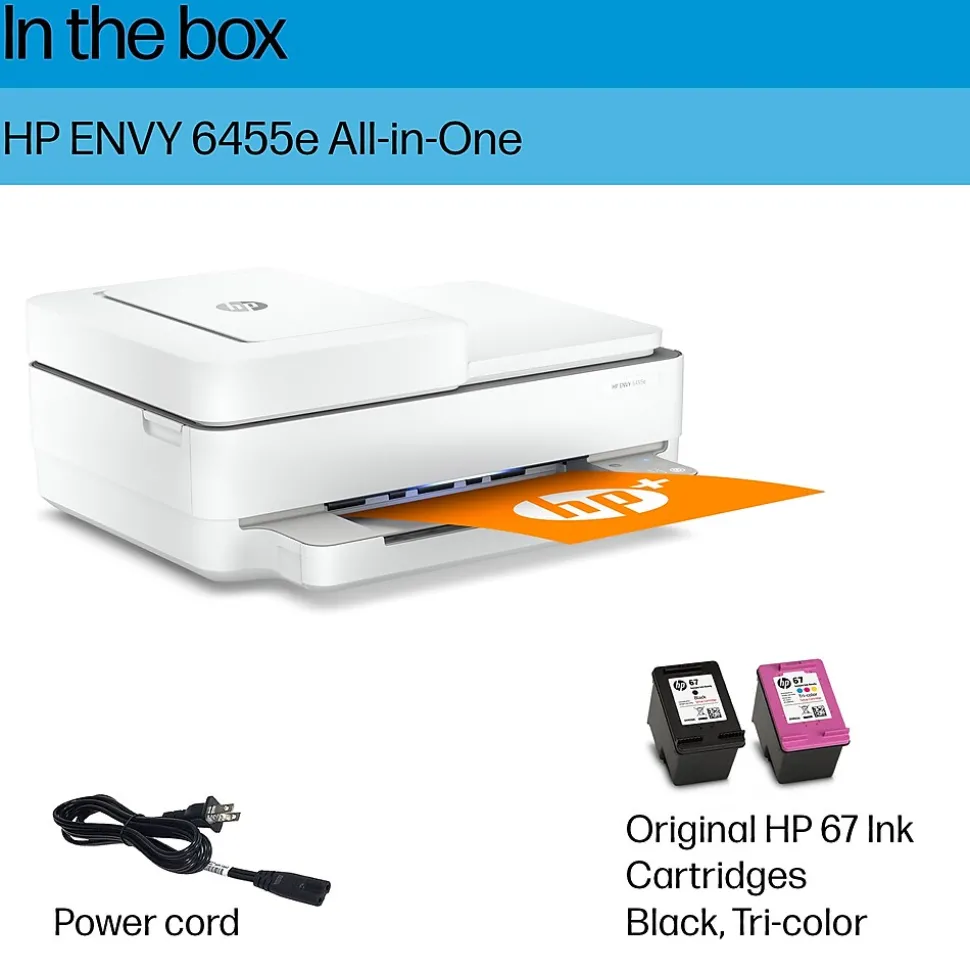 HP ENVY 6455e Wireless Color Inkjet Printer, All-In-One, Print, Scan, Copy (223R1A#B1H)