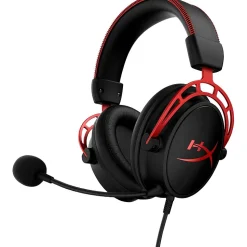 HP HyperX Cloud Alpha Noise Canceling Over-the-Ear Stereo Gaming Headset, 3.5mm, Black/Red (4P5L1AA)