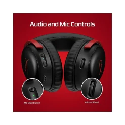 HP HyperX Cloud III Wireless Stereo Gaming Headset, USB Type-C, Black/Red (77Z46AA)