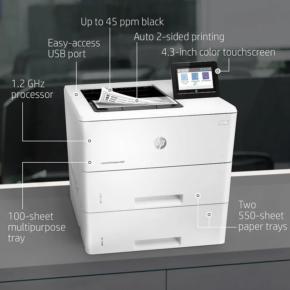 HP LaserJet Enterprise M507X Wireless Monochrome Laser Printer