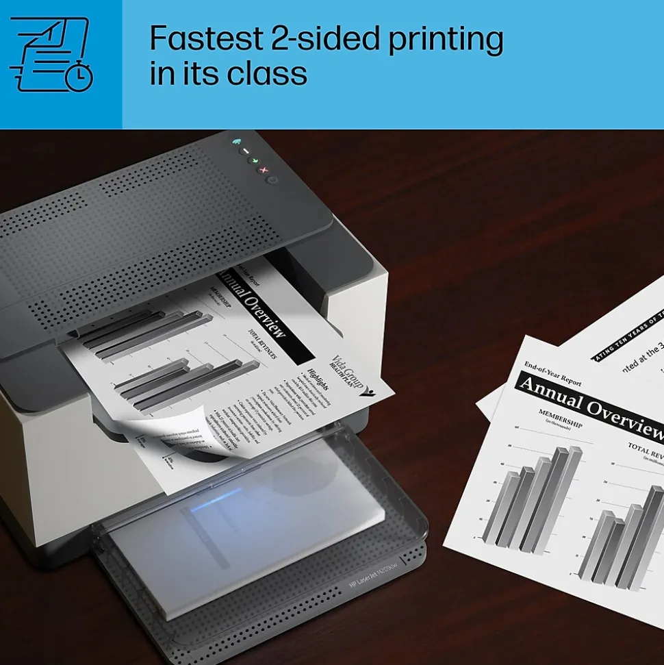 HP LaserJet M209dw Wireless Black & White Laser Printer, Single-Function, Print, Best for Home Office (6GW62F)