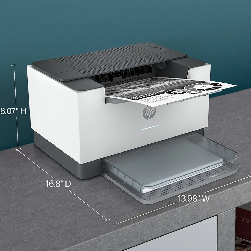 HP LaserJet M209dw Wireless Black & White Laser Printer, Single-Function, Print, Best for Home Office (6GW62F)