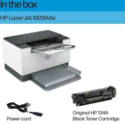 HP LaserJet M209dw Wireless Black & White Laser Printer, Single-Function, Print, Best for Home Office (6GW62F)