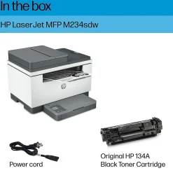 HP LaserJet M234sdw Wireless Black & White Laser Printer, All-In-One, Print, Scan, Copy, Best for Home Office (6GX01F)