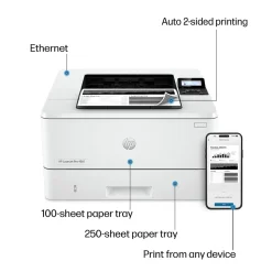 HP LaserJet Pro 4001dn Wired Black & White Laser Printer, Single Function Print, 2-Sided Printing, Best for Office (2Z600F)
