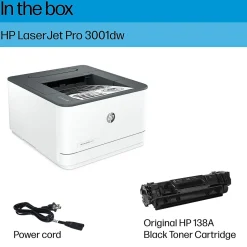 HP LaserJet Pro LJP 3001dw Wireless Black & White Laser Printer, Single-Function, Print, Best for Office (3G65OF)