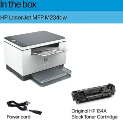 HP LaserJet Pro MFP M234dw Wireless Black & White Laser Printer, All-In-One, Print, Scan, Copy, Best for Home Office (6GW99F)