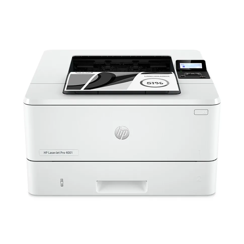HP LaserJet Pro 4001n Wired Black & White Laser Printer, Single Function Print, Best for Office (2Z599F)