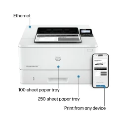 HP LaserJet Pro 4001n Wired Black & White Laser Printer, Single Function Print, Best for Office (2Z599F)